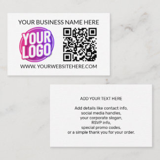 Your Business Company Team Logo & QR Code and Text Business Card