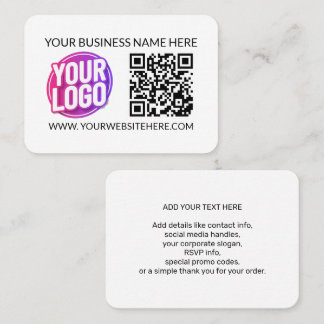 Your Business Company Team Logo & QR Code & Text Business Card
