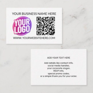 Your Business Company Team Logo & QR Code & Text Business Card
