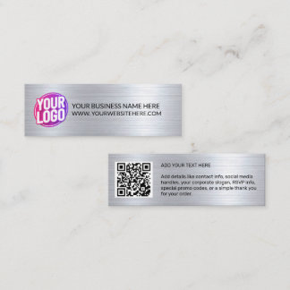 Your Business Company Team Logo & QR Code & Text Mini Business Card