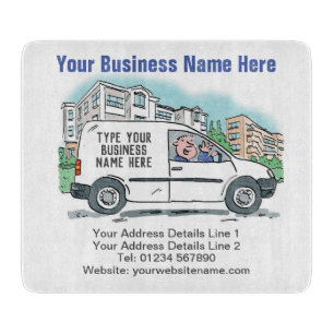Your Business Details on a Cutting Board