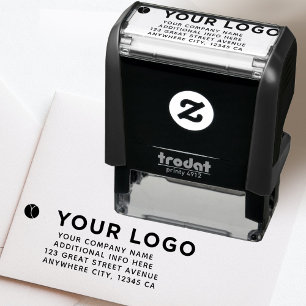 Your Business Horizontal Logo Address Modern Self-inking Stamp
