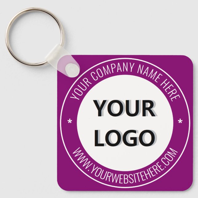 Your Business Keychain with Logo and Text (Front)