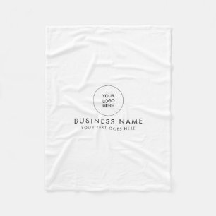 Your Business Logo Add Text Customisable Template Fleece Blanket
