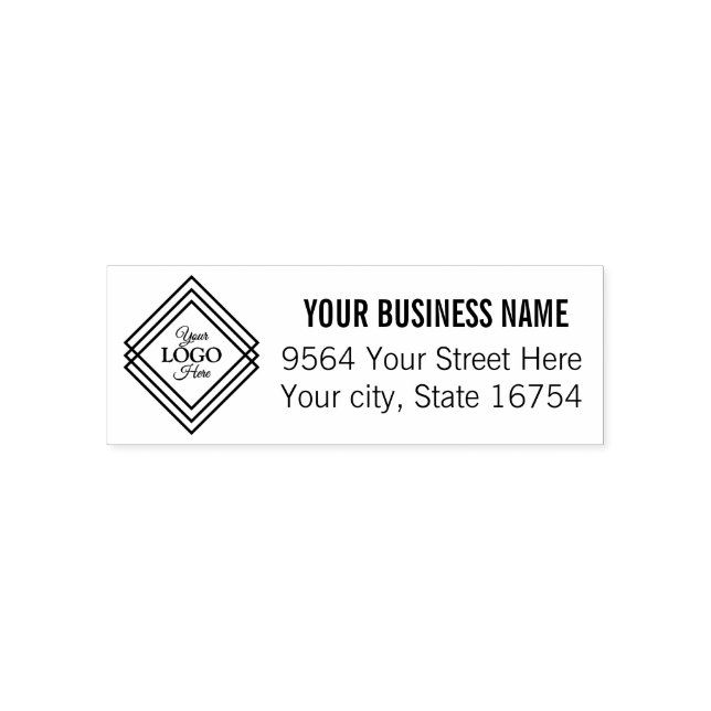 Your Business Logo Address Self-inking Stamp (Design)