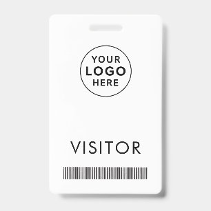 Your Business Logo and Barcode Visitor ID Badge