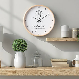 Your Business Logo and Company Website Custom Clock