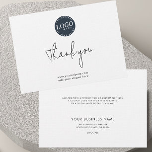 Your Business Logo and Company Website Custom Thank You Card