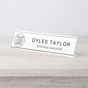 Your Business Logo and Employee Name Custom Desk Name Plate