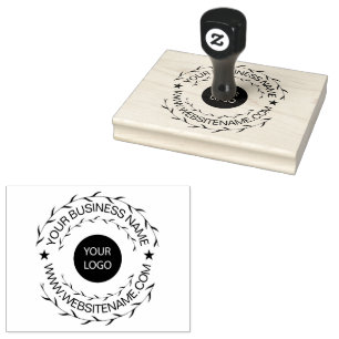 Your Business Logo and Text Custom Homemade Rubber Stamp