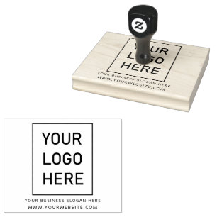 Your Business Logo and Text Custom Large Rubber Stamp