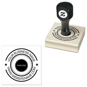 Your Business Logo and Text  Custom Rubber Stamp