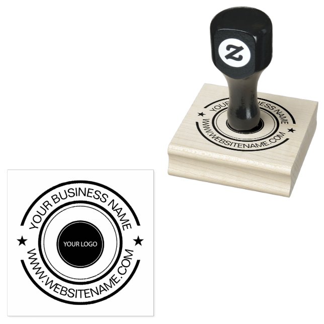 Your Business Logo and Text  Custom Rubber Stamp (Stamped)