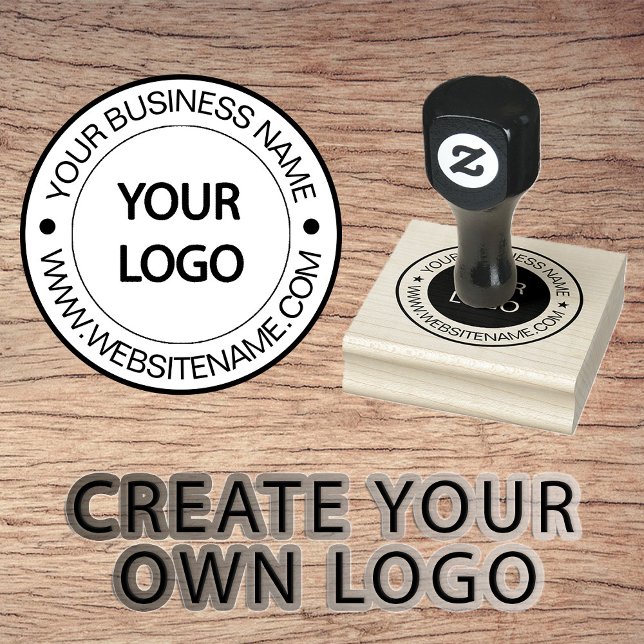 Your Business Logo and Text  Custom Rubber Stamp (Creator Uploaded)