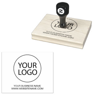 Your Business Logo and Text  Custom Rubber Stamp