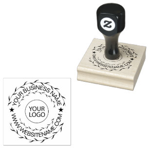 Your Business Logo and Text Hair Salon Scissors    Rubber Stamp
