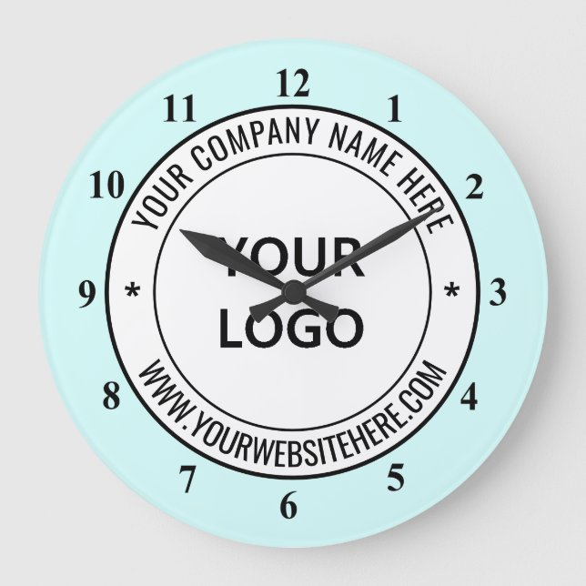 Your Business Logo and Text Promotional Clock (Front)