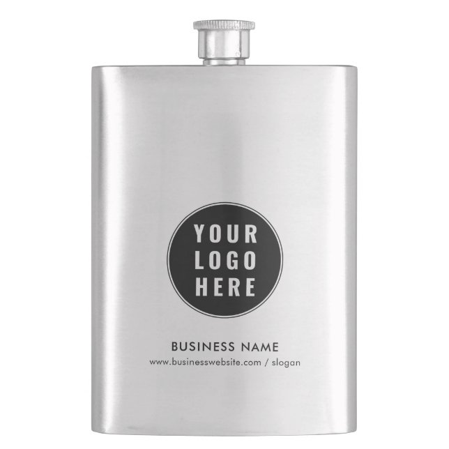 Your Business Logo and Website Company Promotional Hip Flask (Front)