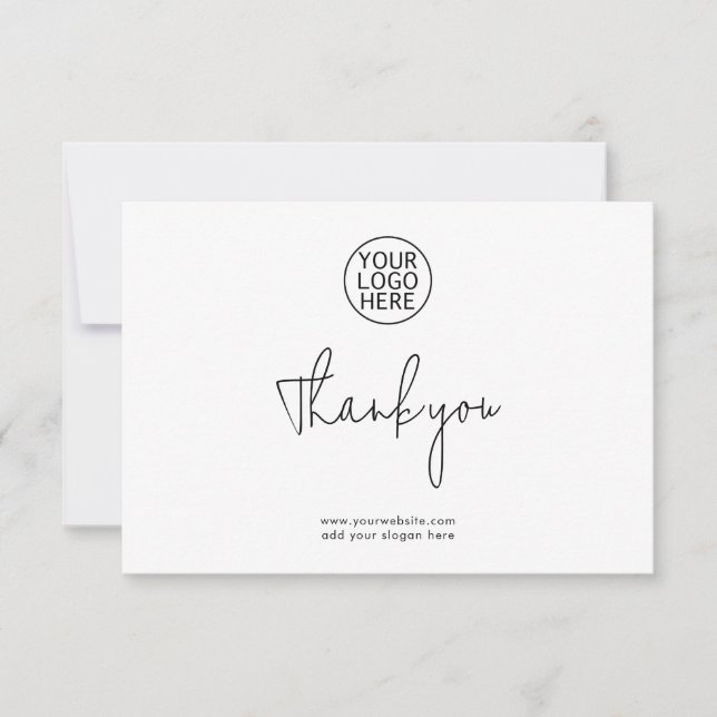 Your Business Logo and Website Corporate Customers Thank You Card (Front)