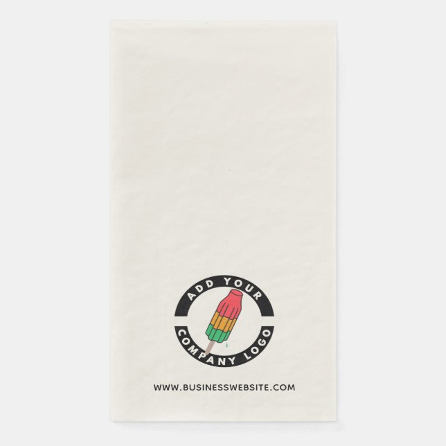 Your Business Logo and Website Custom Company Napkin (Front)
