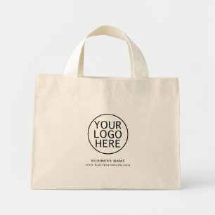 Your Business Logo and Website Custom Mini Tote Bag