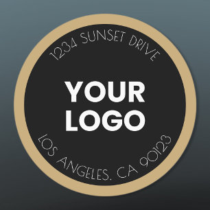 Your Business Logo Black & Golden Return Address