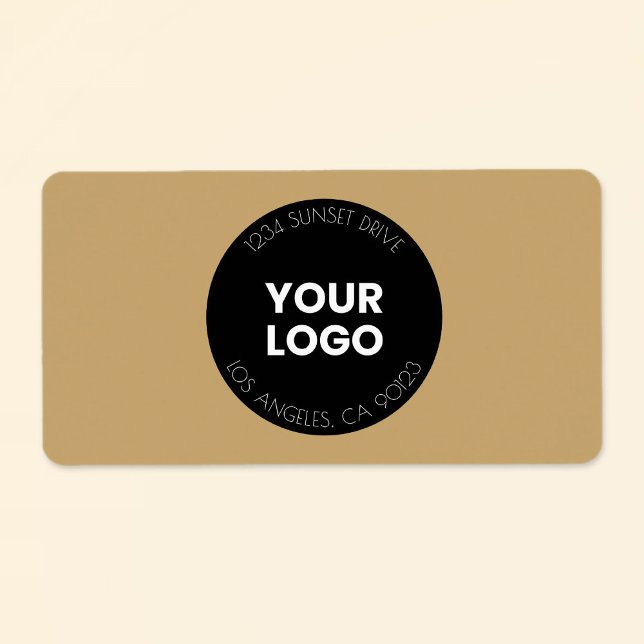 Your Business Logo | Black & Golden Return Address Label (Creator Uploaded)