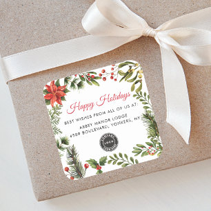 Your Business Logo Christmas Holidays Square Sticker