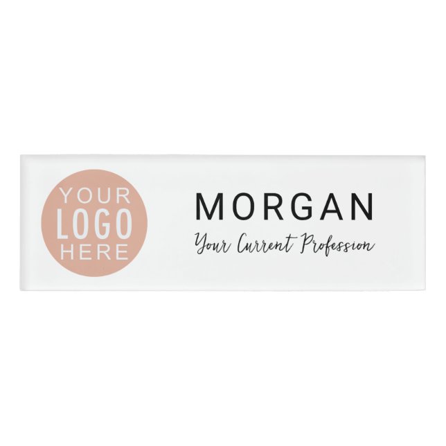 Your Business Logo Company Employees Custom Name Tag (Front)
