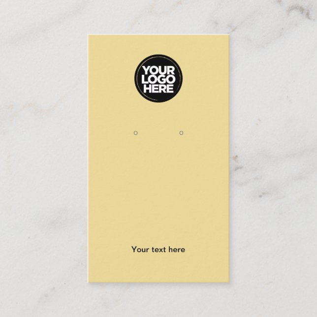 Your Business Logo Cream Earring Display Card (Front)