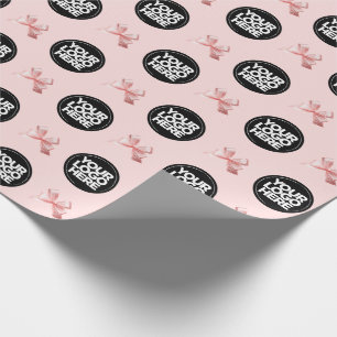 Your Business Logo Custom Blush Punk Wrapping Paper