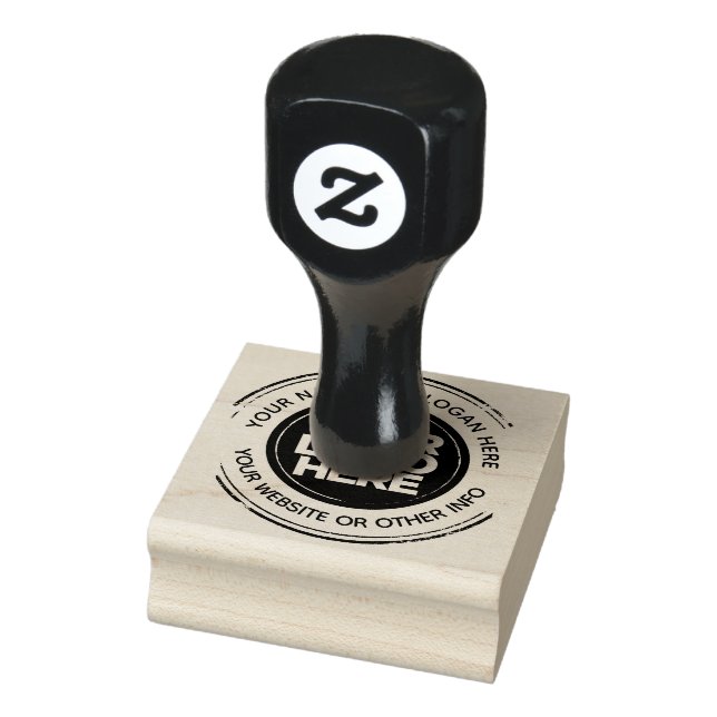 Your Business Logo Custom Border Rubber Stamp (Stamp)