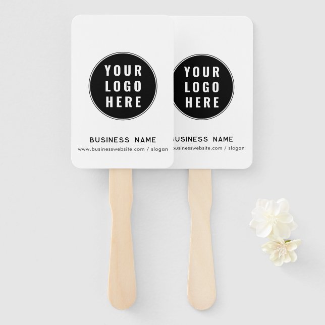Your Business Logo Custom Company Promotional Hand Fan (Front and Back)