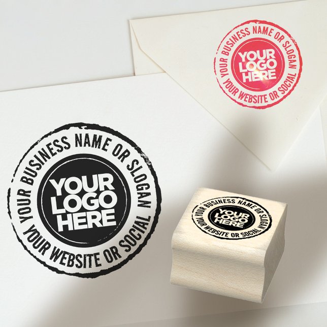 Your Business Logo Custom Cool Rubber Stamp (Your Business Logo Custom Rubber Stamp. Create your own corporate stamp adding your own logo!)