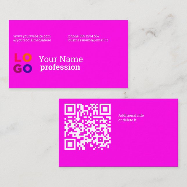 Your Business Logo Custom QrCode Card (Front/Back)
