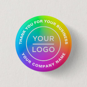 Your Business Logo Custom Rainbow 3 Cm Round Badge