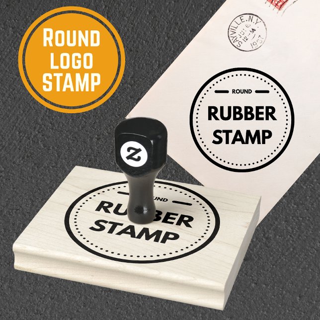 Your Business Logo Custom Round Rubber Stamp (Creator Uploaded)