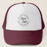 Your Business Logo Custom Simple Burgundy Trucker Hat<br><div class="desc">Create your own corporate Trucker Hat! A simple and modern template in burgundy and white, fully customisable, featuring your business logo, photo or image. You can add also your name, your company name, promotional instagram address or any personalised text. You can choose any font and any colour. Perfect as branded...</div>