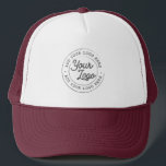 Your Business Logo Custom Simple Burgundy Trucker Hat<br><div class="desc">Create your own corporate Trucker Hat! A simple and modern template in burgundy and white, fully customisable, featuring your business logo, photo or image. You can add also your name, your company name, promotional instagram address or any personalised text. You can choose any font and any colour. Perfect as branded...</div>