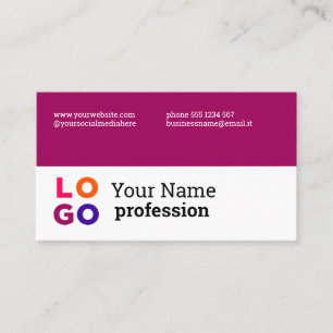 Your Business Logo Custom Simple Wine Red Card
