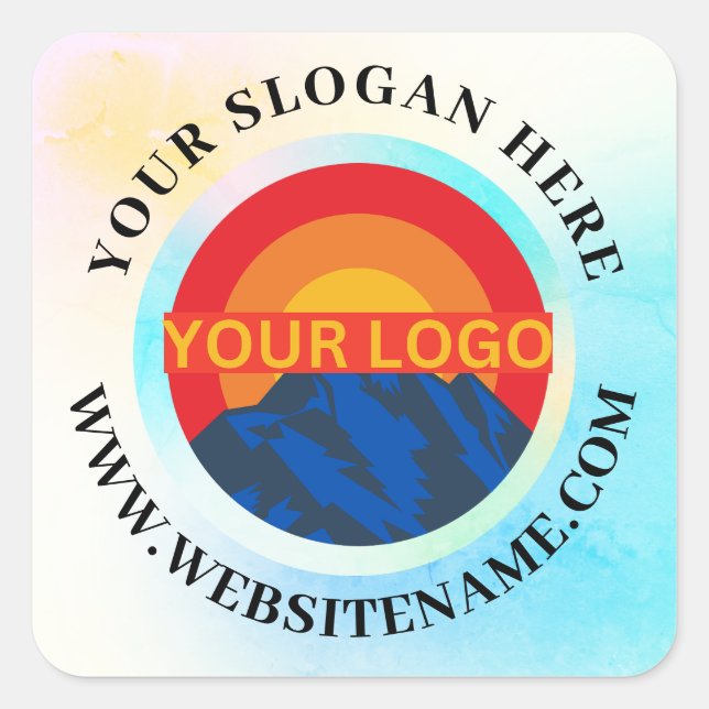 Your Business Logo Custom Square Sticker (Front)