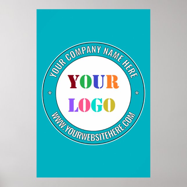 Your Business Logo Custom Text and Colours Poster (Front)