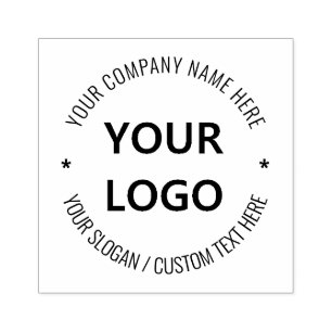 Your Business Logo Custom Text Personalised Modern Rubber Stamp