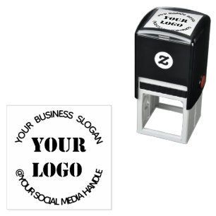 Your Business Logo Custom Text Social Media Stamp