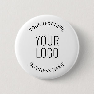 Your Business Logo & Customisable Message 6 Cm Round Badge
