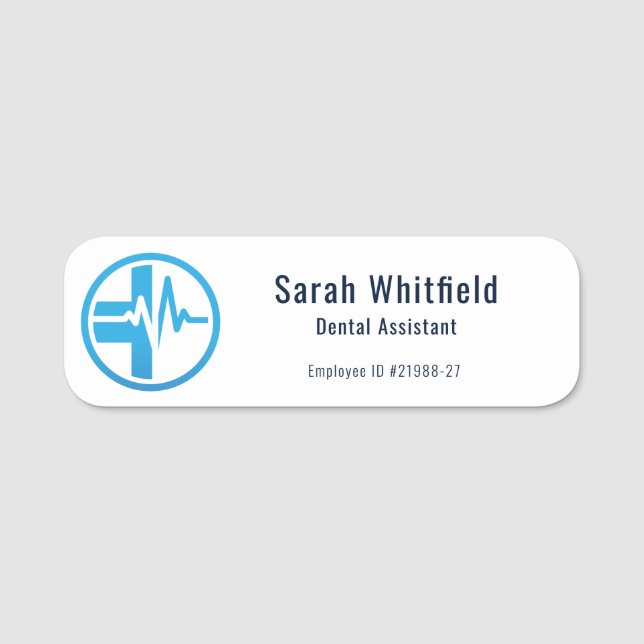 Your Business Logo Dental Assistant Custom Name Tag (Front)