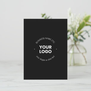 Your Business Logo & Editable Text   Black & White Card