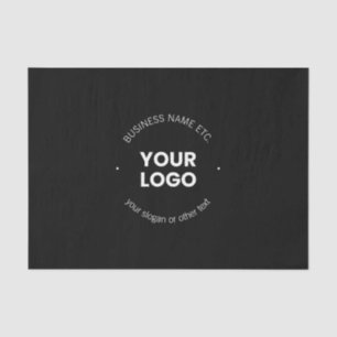 Your Business Logo & Editable Text   Black & White Tissue Paper