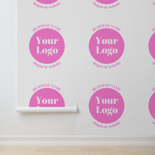 Your Business Logo & Editable Text Template Pink Wallpaper