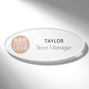Your Business Logo Employees Simple Modern Events Name Tag